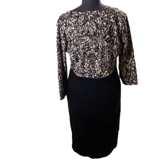 LIZ Claiborne Women’s Long Sleeve Maxi Dress (Size 12) NWT 90’s Vintage Two tone - Picture 2 of 9